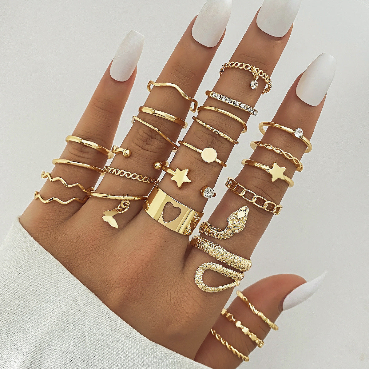Gold 23 Piece Ring Set