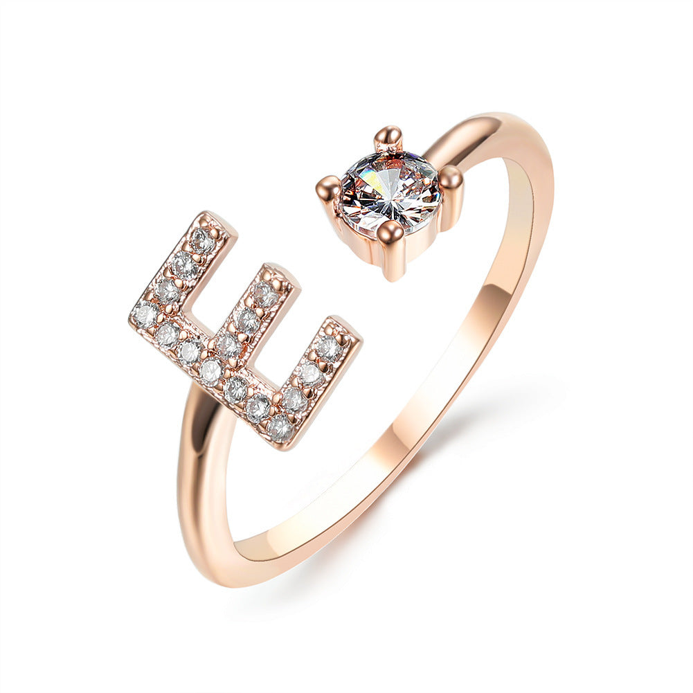 Women's Gold Letter Initial Ring