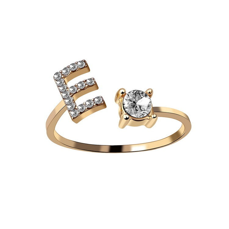 Women's Gold Letter Initial Ring