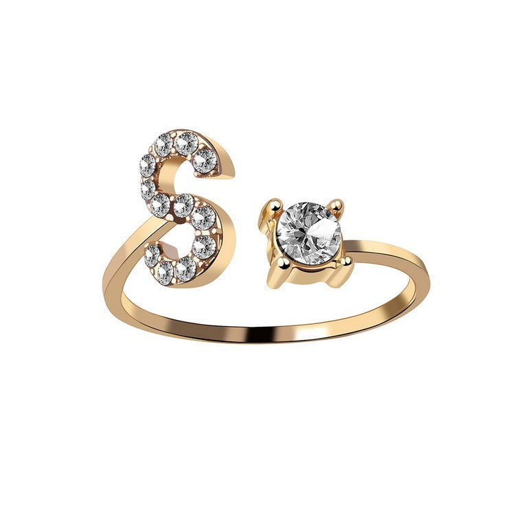 Women's Gold Letter Initial Ring