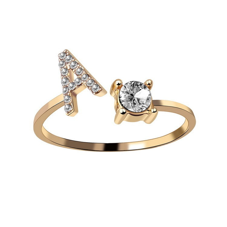Women's Gold Letter Initial Ring