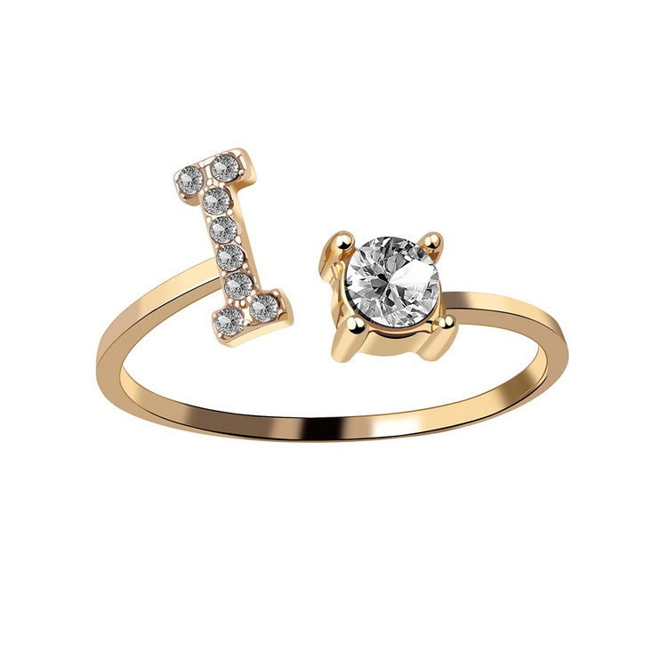 Women's Gold Letter Initial Ring