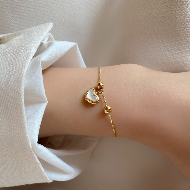 Shell Peach Heart Love Bracelet