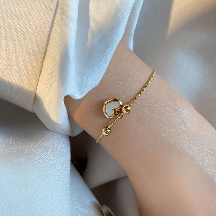 Shell Peach Heart Love Bracelet