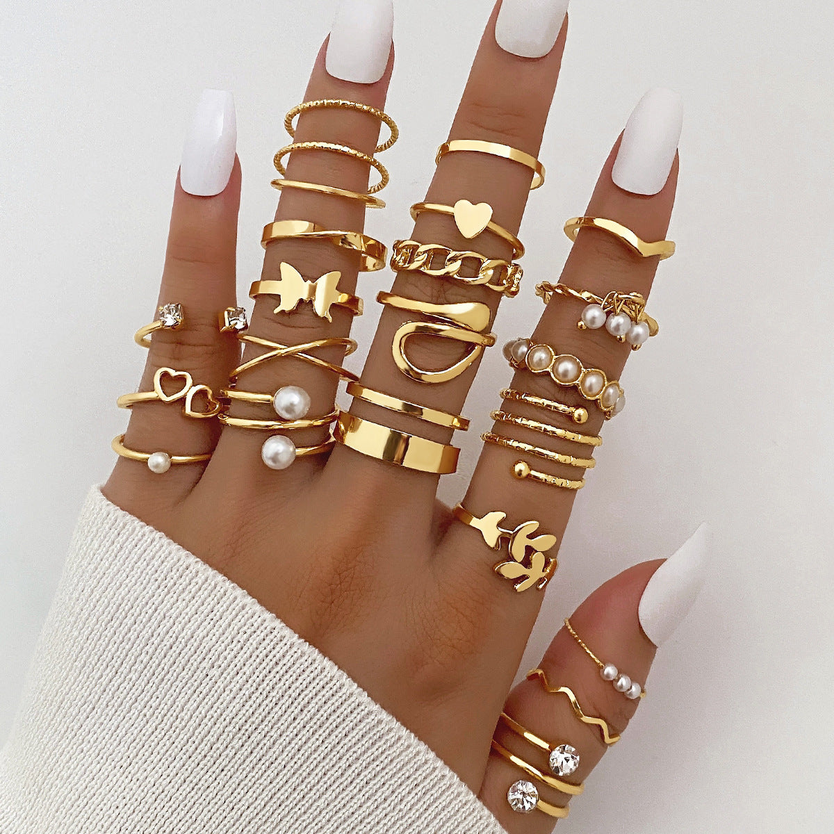 Gold 23 Piece Ring Set
