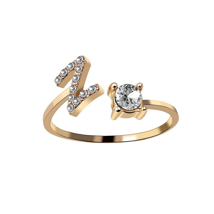 Women's Gold Letter Initial Ring