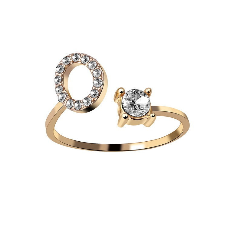 Women's Gold Letter Initial Ring