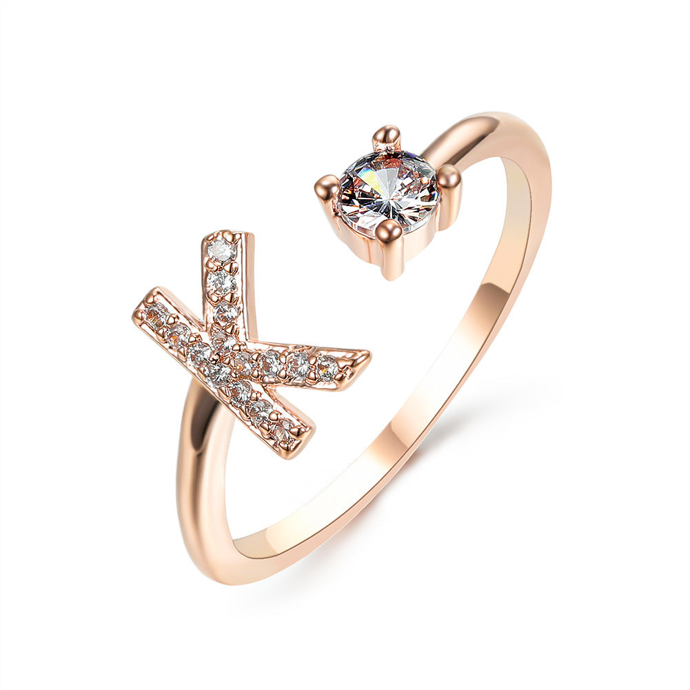 Women's Gold Letter Initial Ring