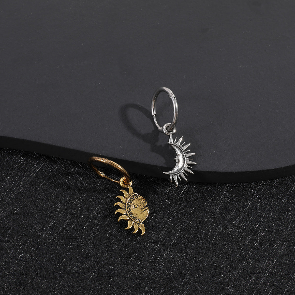 Sun And Moon Necklace and Earrings