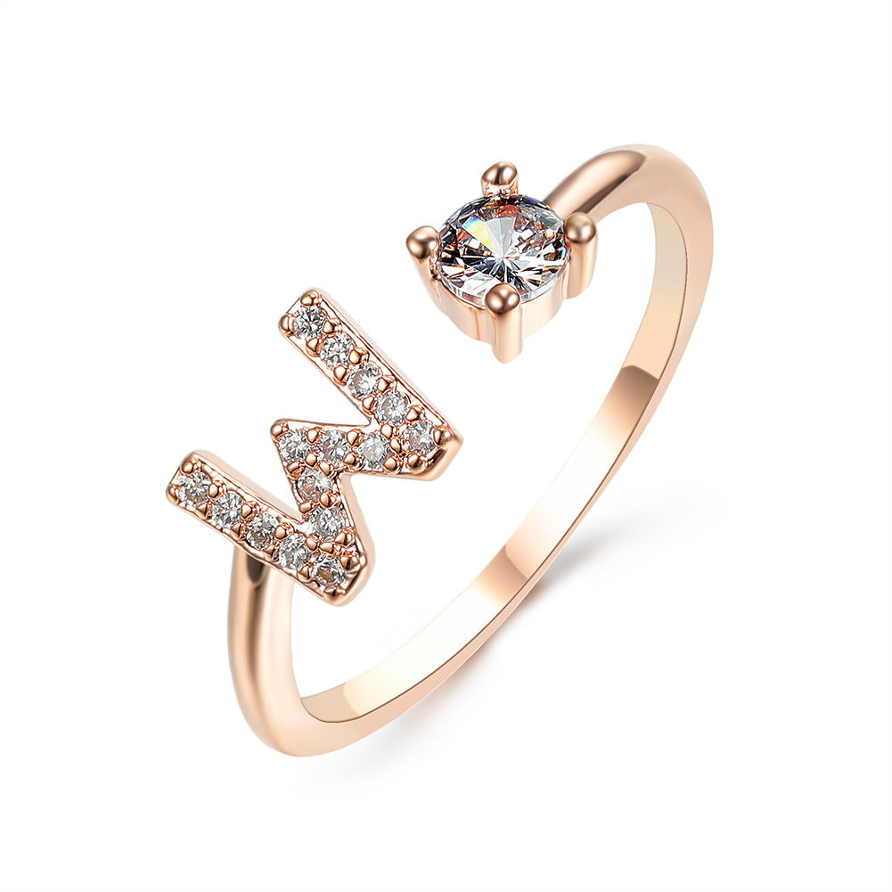 Women's Gold Letter Initial Ring