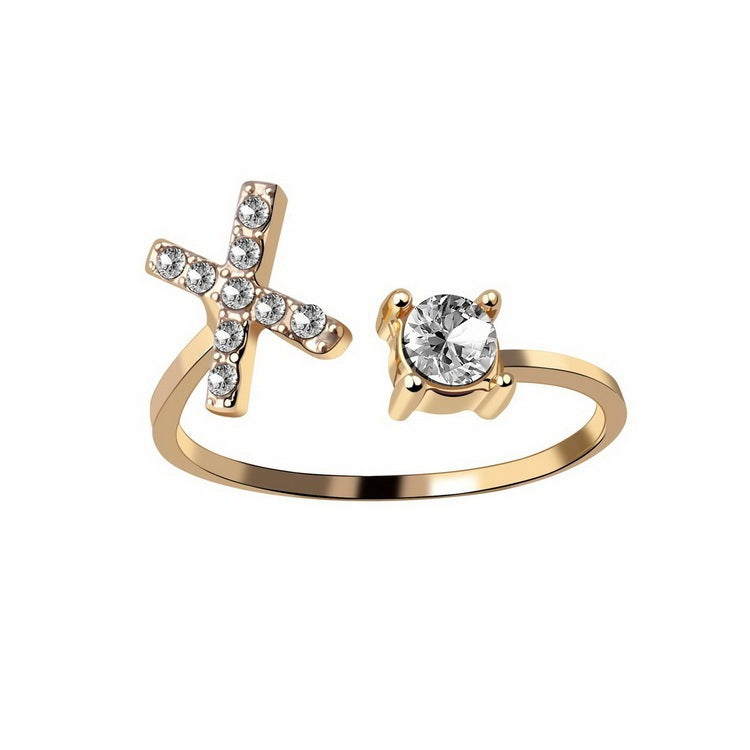 Women's Gold Letter Initial Ring