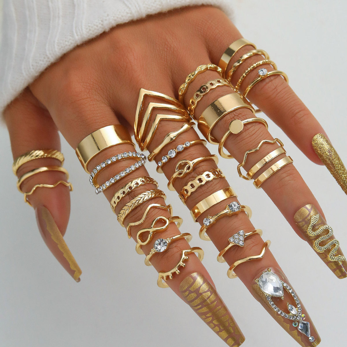 Gold 23 Piece Ring Set
