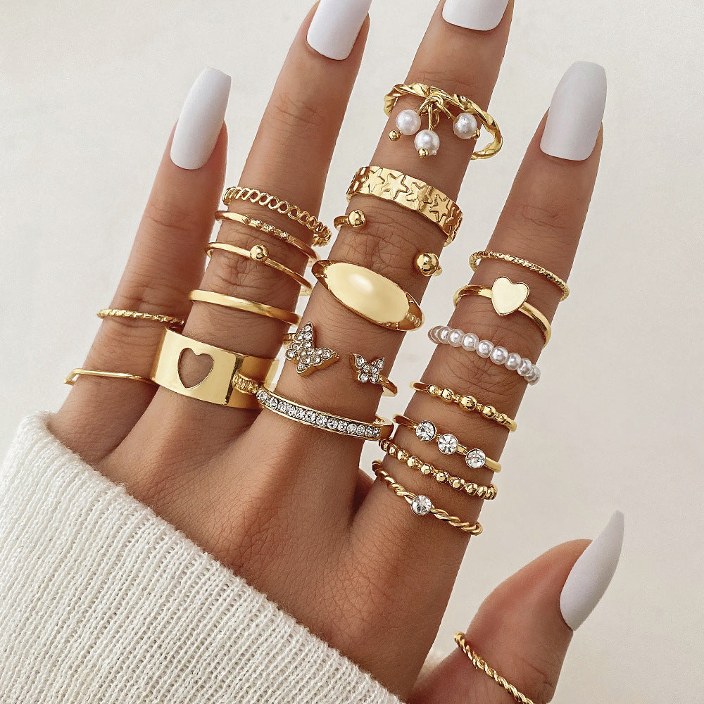 Gold 23 Piece Ring Set