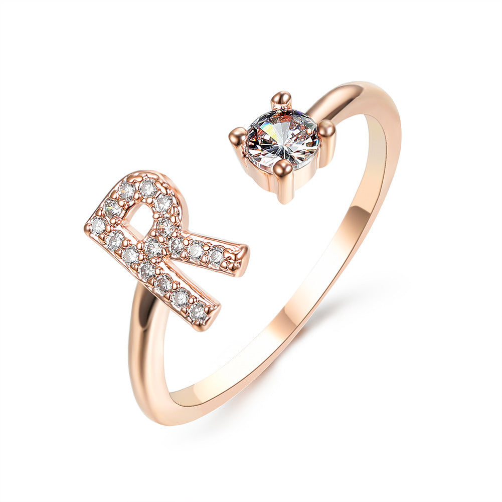 Women's Gold Letter Initial Ring