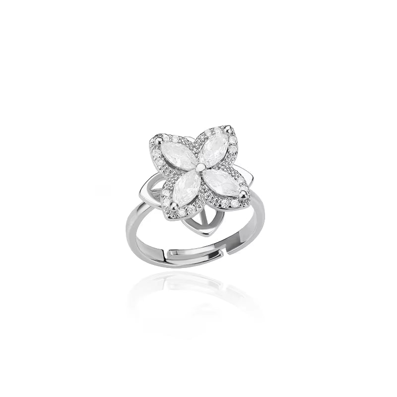 Kourtneys Lucky 4 Leaf Clover Anxiety Ring