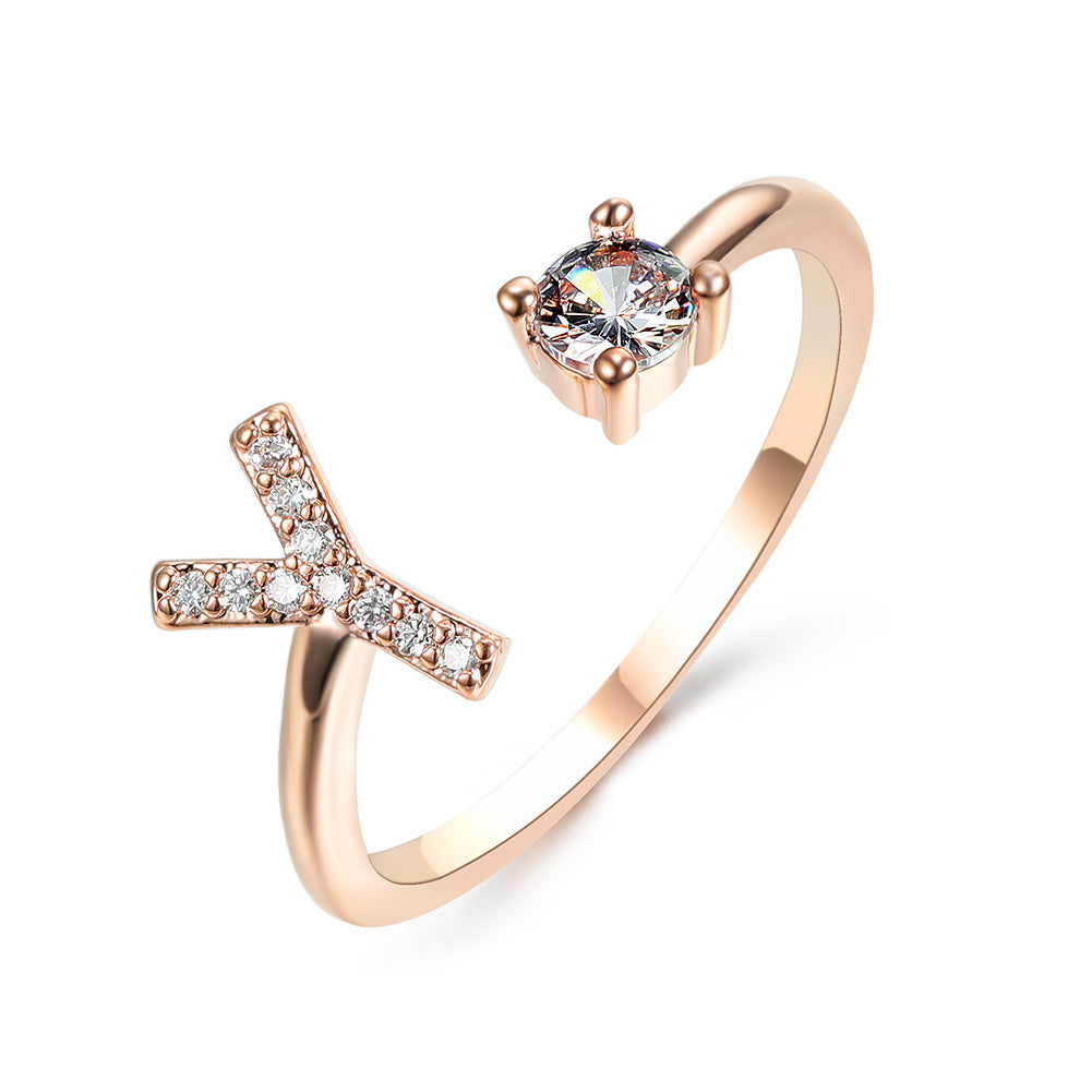 Women's Gold Letter Initial Ring