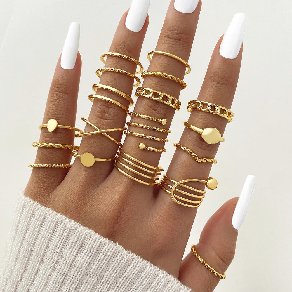 Gold 23 Piece Ring Set
