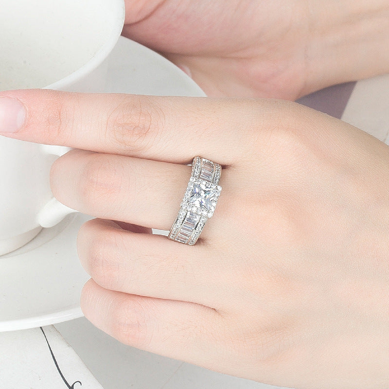 Rhinestone Square Ring