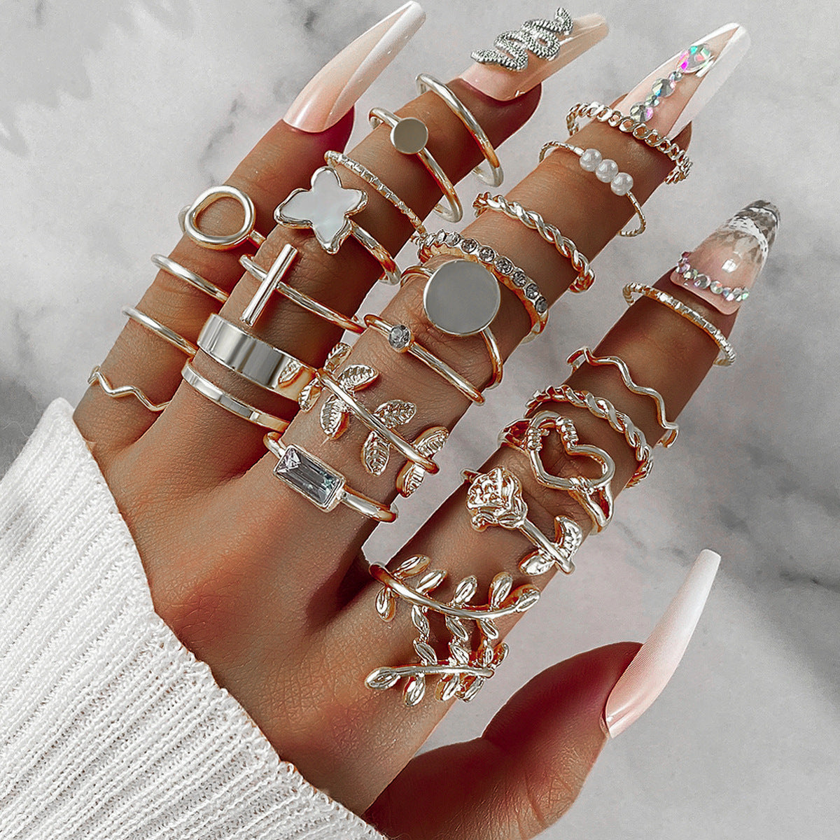 Gold 23 Piece Ring Set