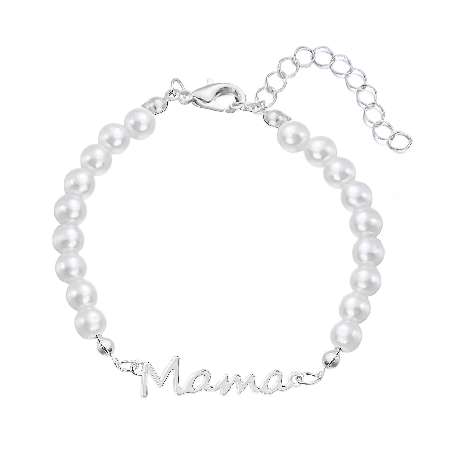 Mother's Day Letter Mama Pearl Necklace Bracelet Set