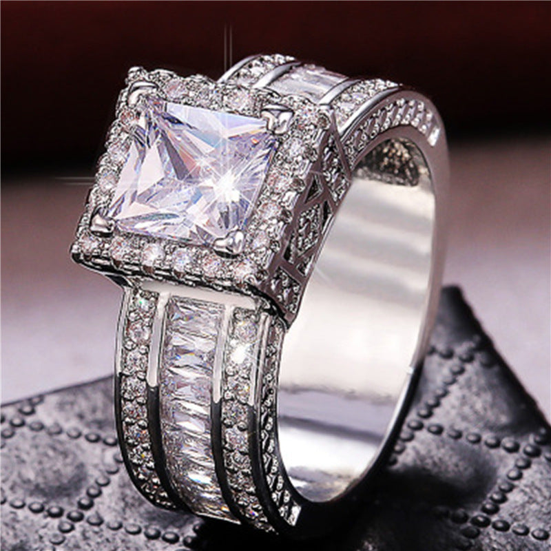 Rhinestone Square Ring