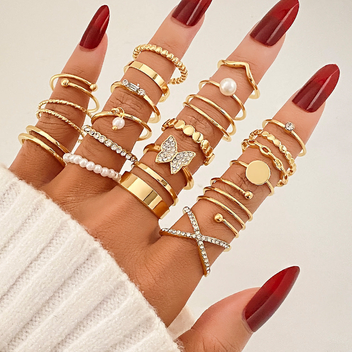 Gold 23 Piece Ring Set