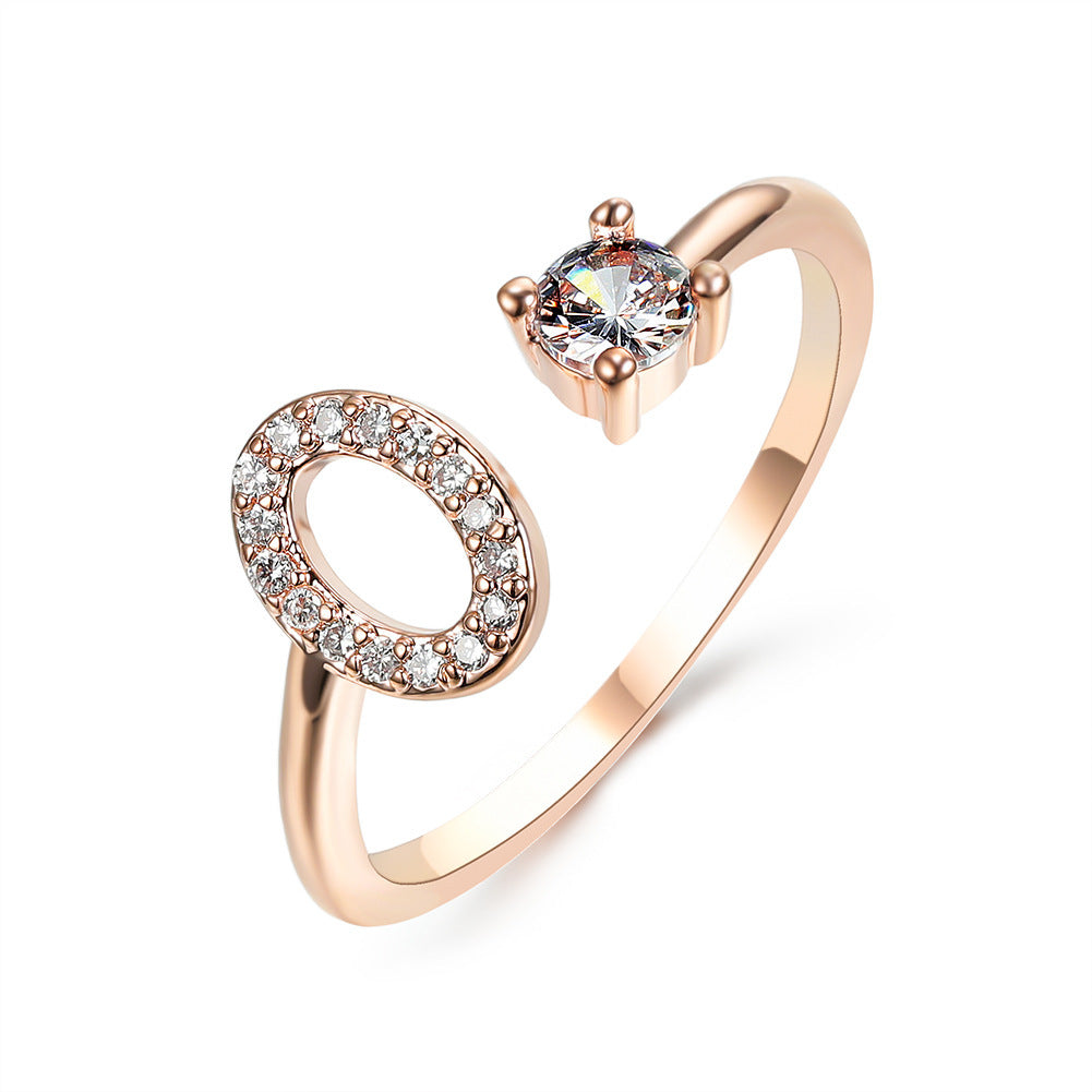 Women's Gold Letter Initial Ring