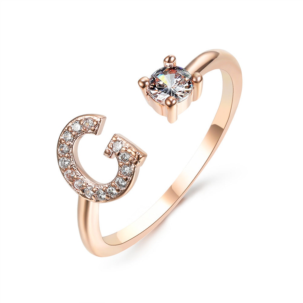 Women's Gold Letter Initial Ring