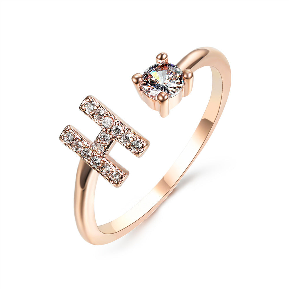 Women's Gold Letter Initial Ring