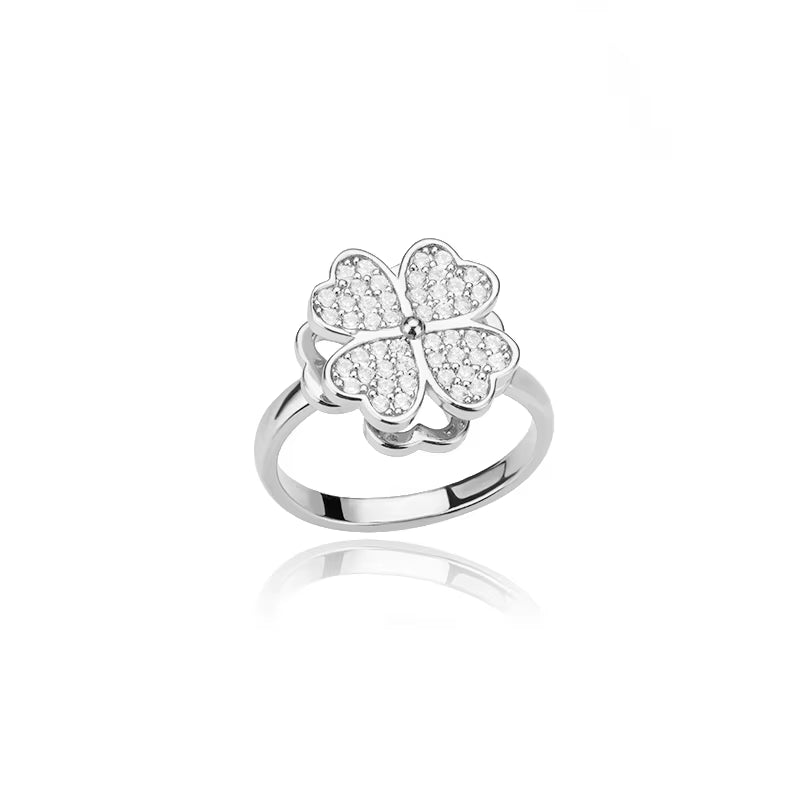 Kourtneys Lucky 4 Leaf Clover Anxiety Ring