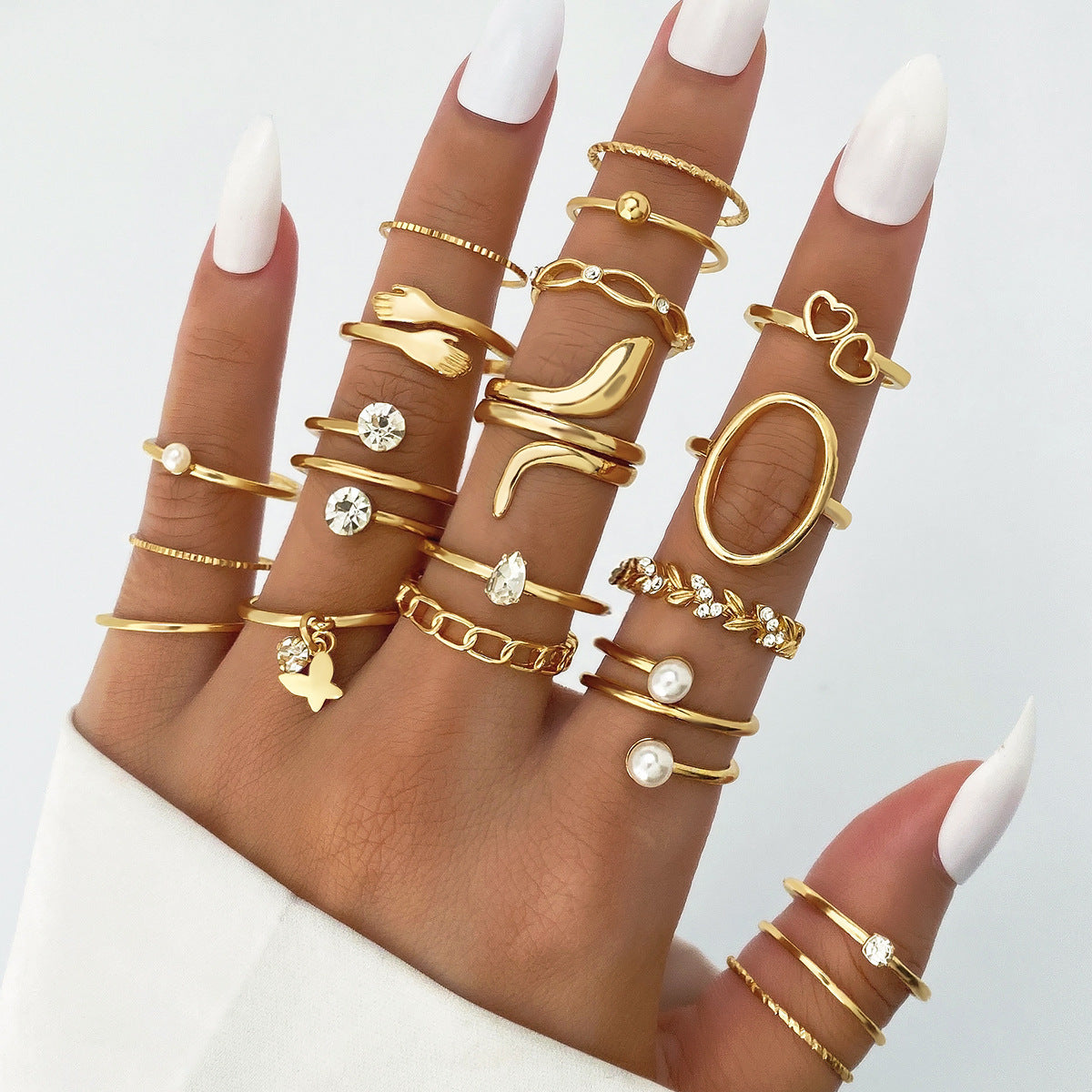Gold 23 Piece Ring Set