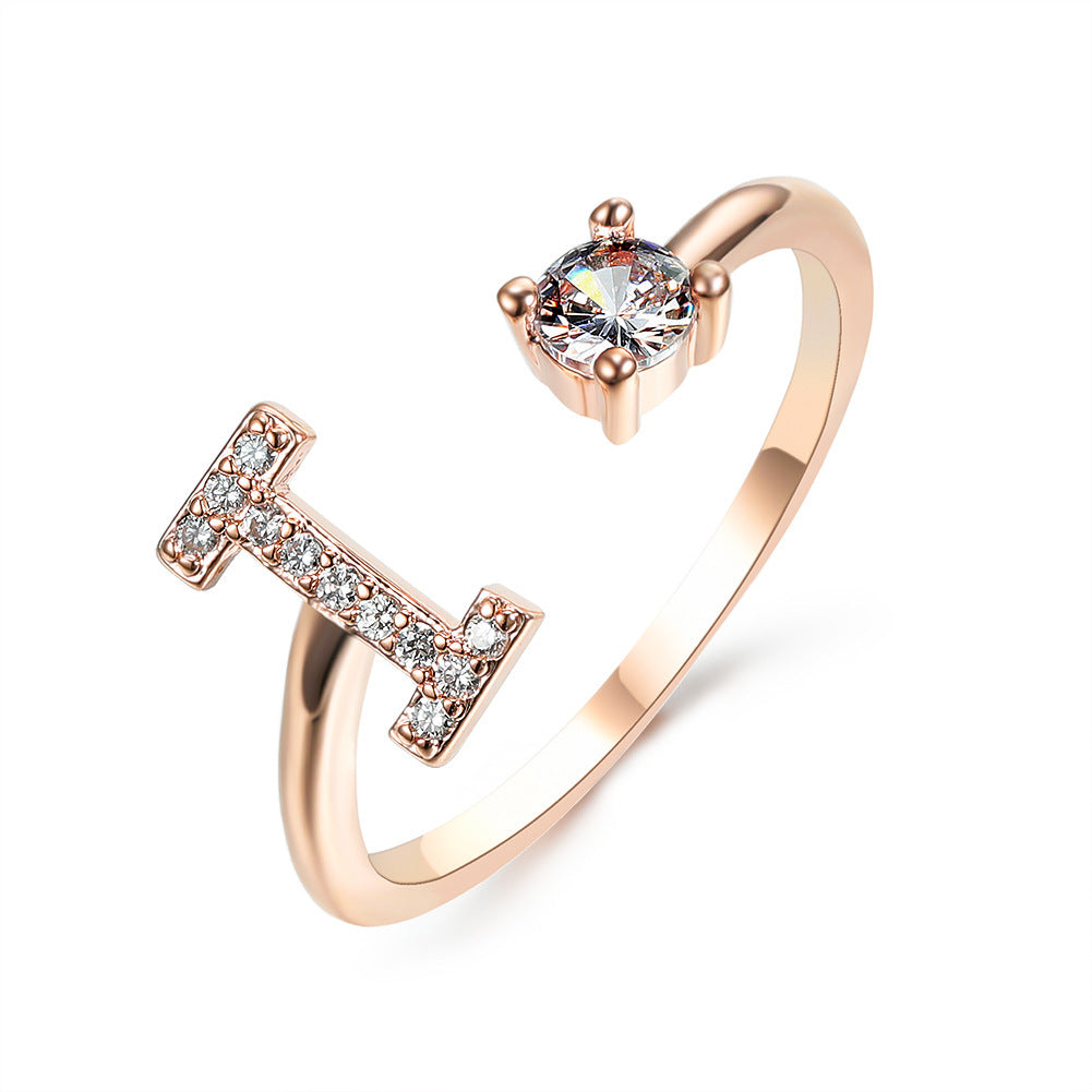 Women's Gold Letter Initial Ring