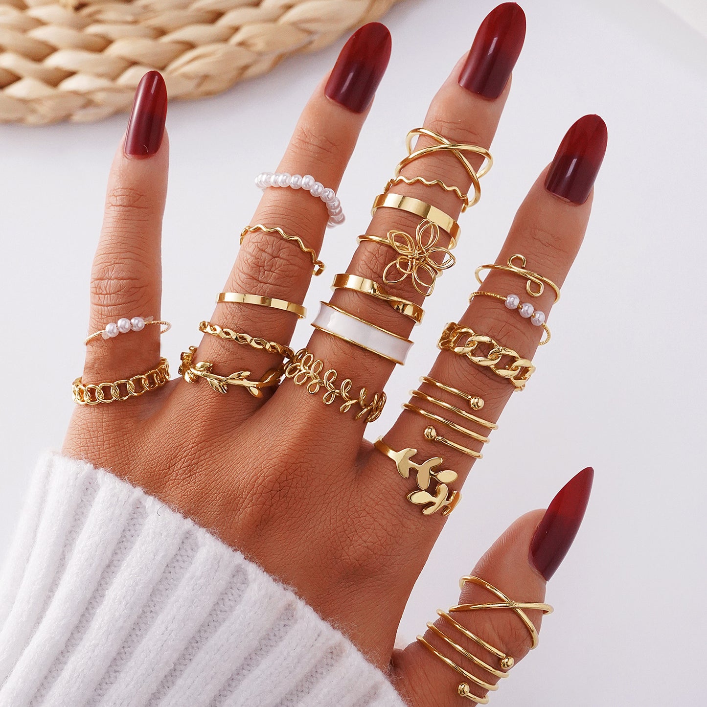 Gold 23 Piece Ring Set