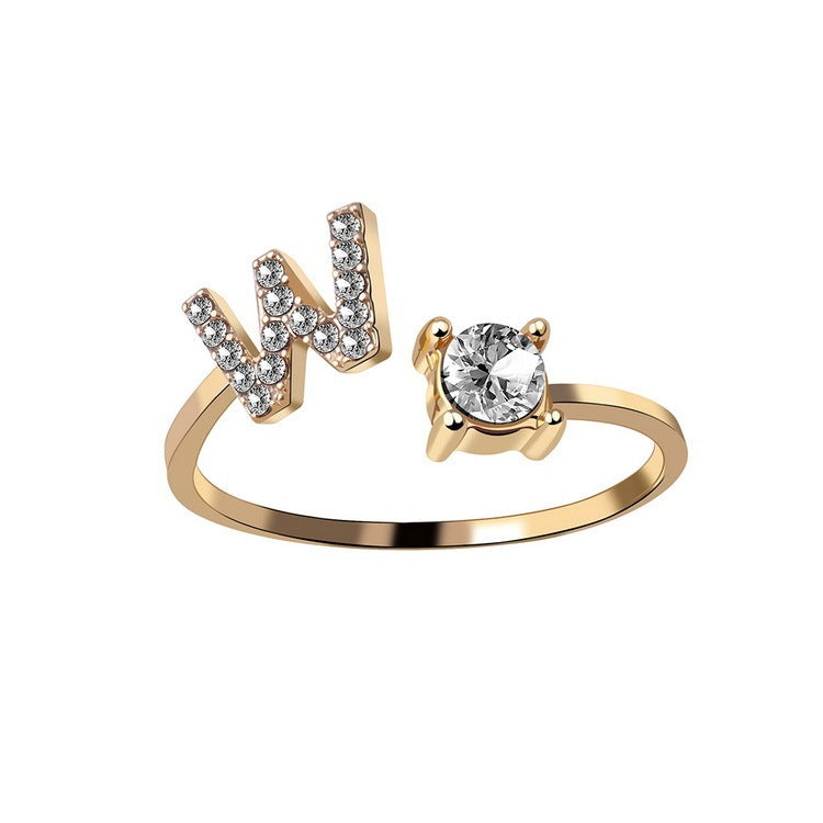 Women's Gold Letter Initial Ring