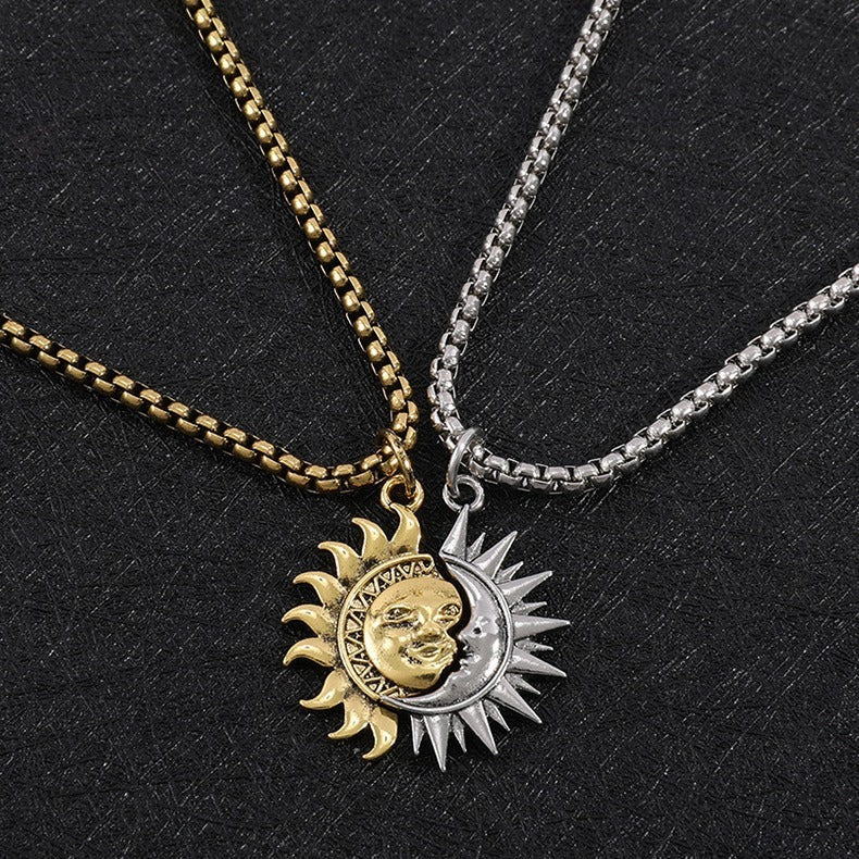 Sun And Moon Necklace and Earrings