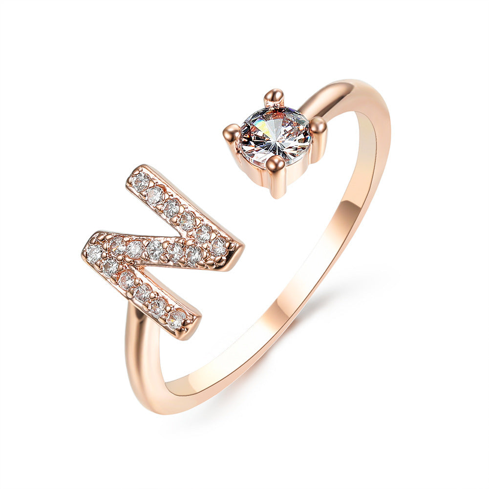 Women's Gold Letter Initial Ring