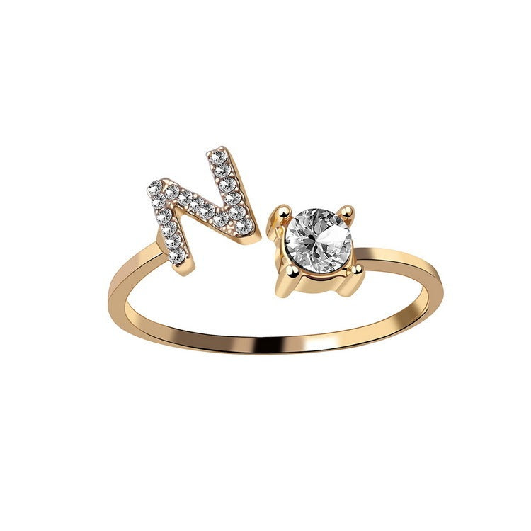 Women's Gold Letter Initial Ring