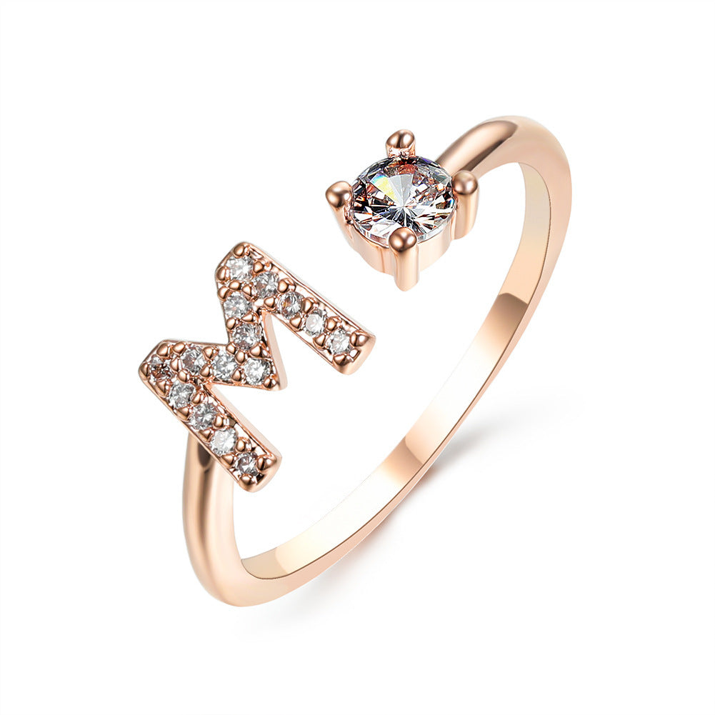 Women's Gold Letter Initial Ring