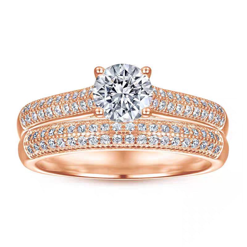 Full-Diamond Stacked Ring