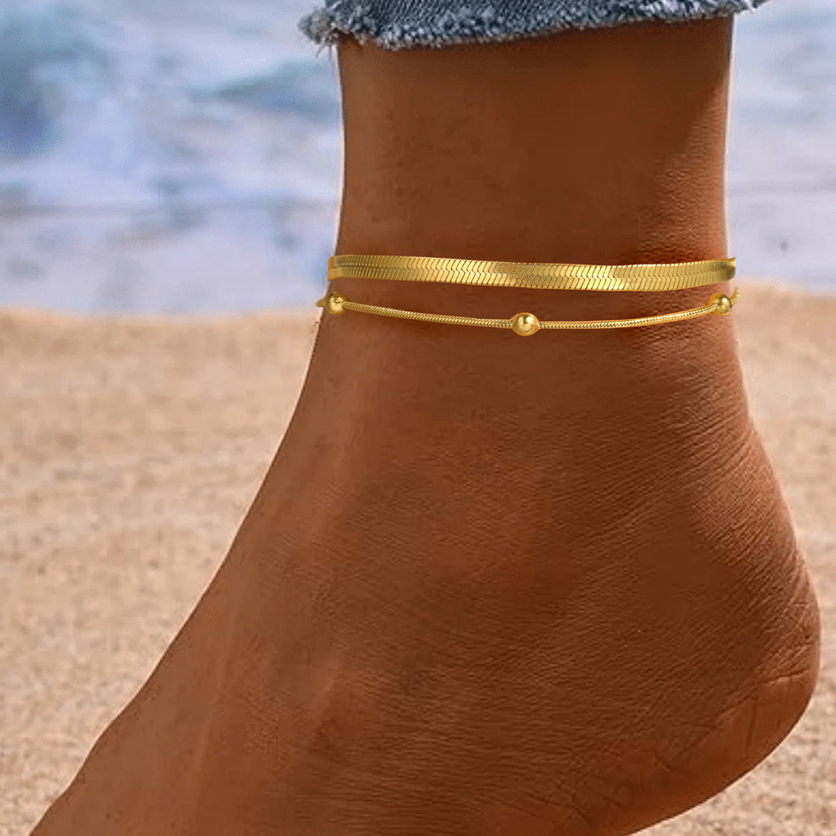 Double Layer Snake Bone Anklet