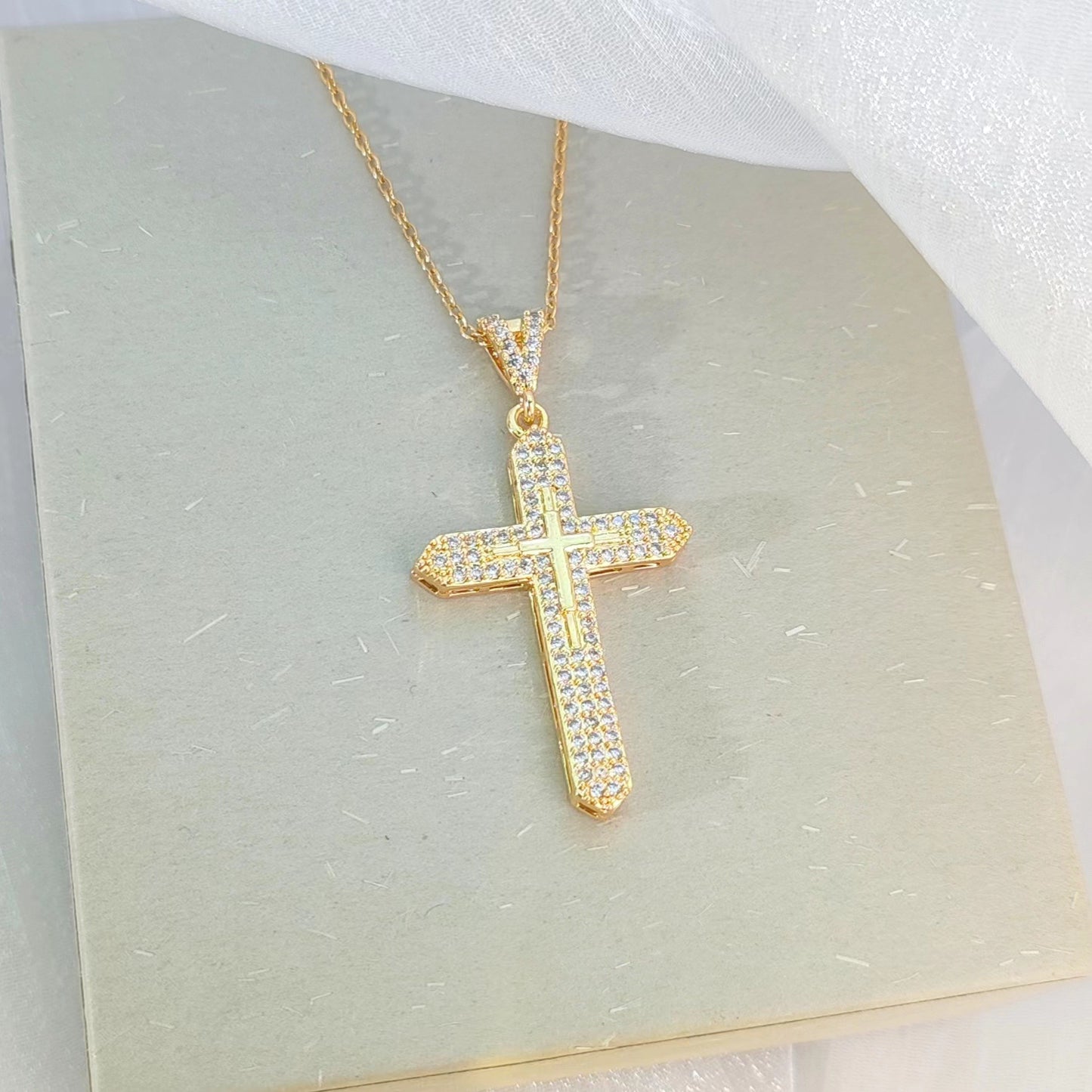 Diamond Gold Cross Necklace