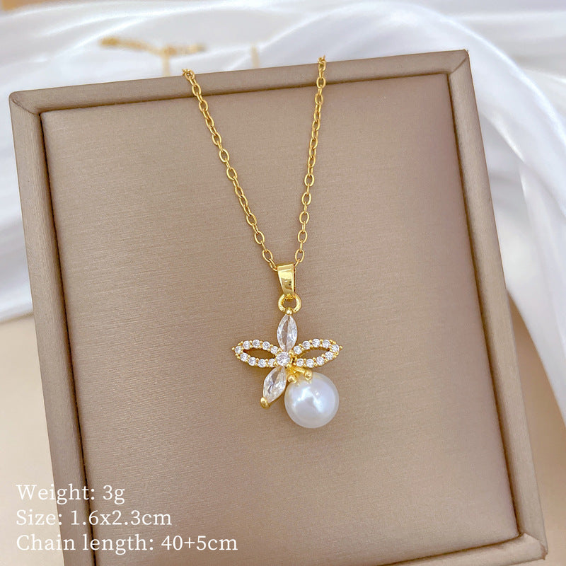 Granny Pearls Diamond Earring/Necklace