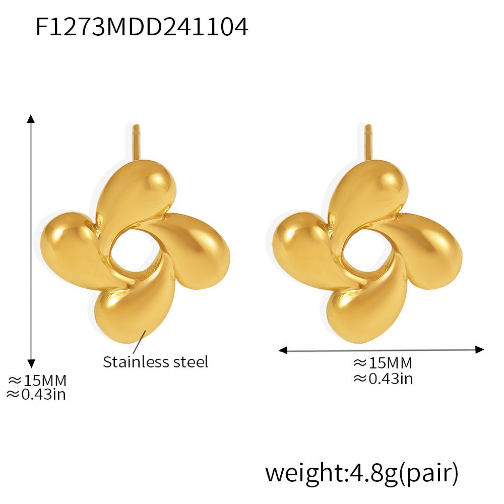 Plant Flower Necklace and Earrings