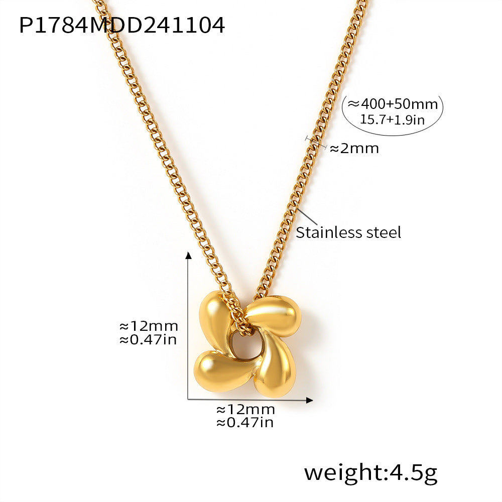 Plant Flower Necklace and Earrings