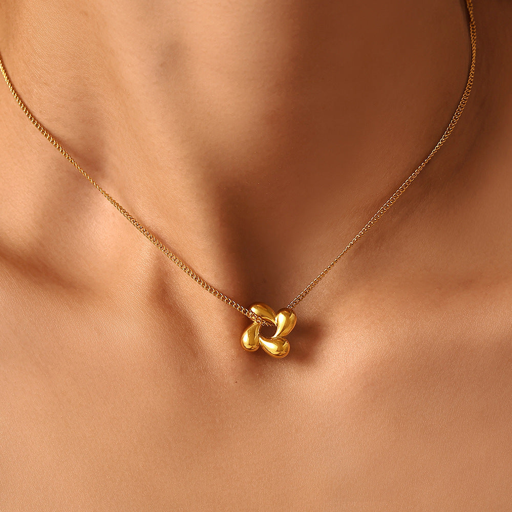Plant Flower Necklace and Earrings