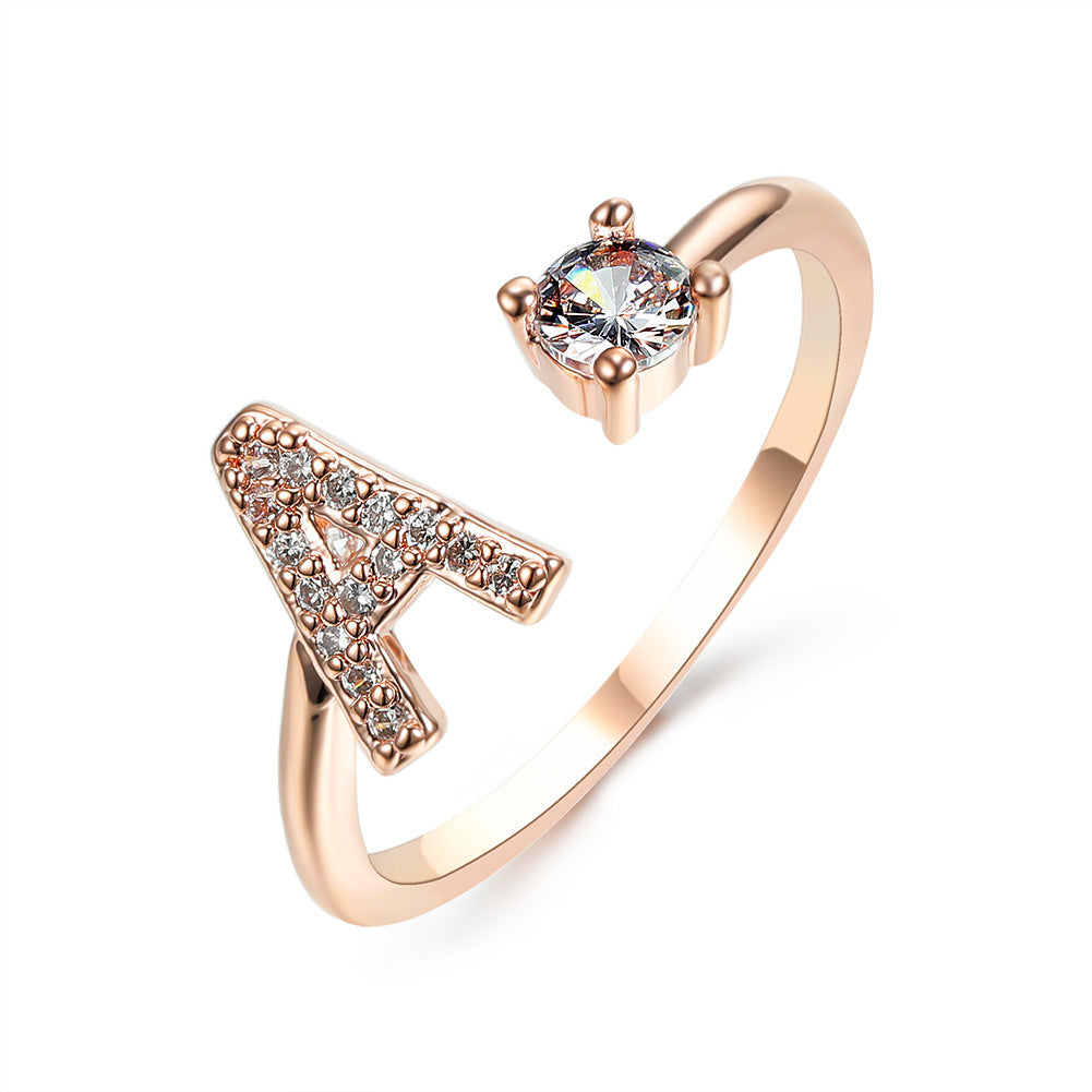 Women's Gold Letter Initial Ring