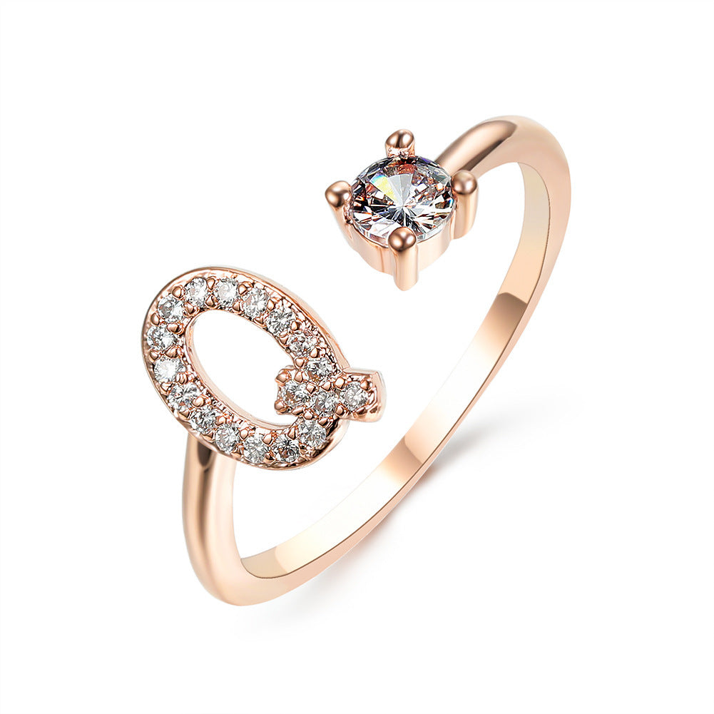 Women's Gold Letter Initial Ring