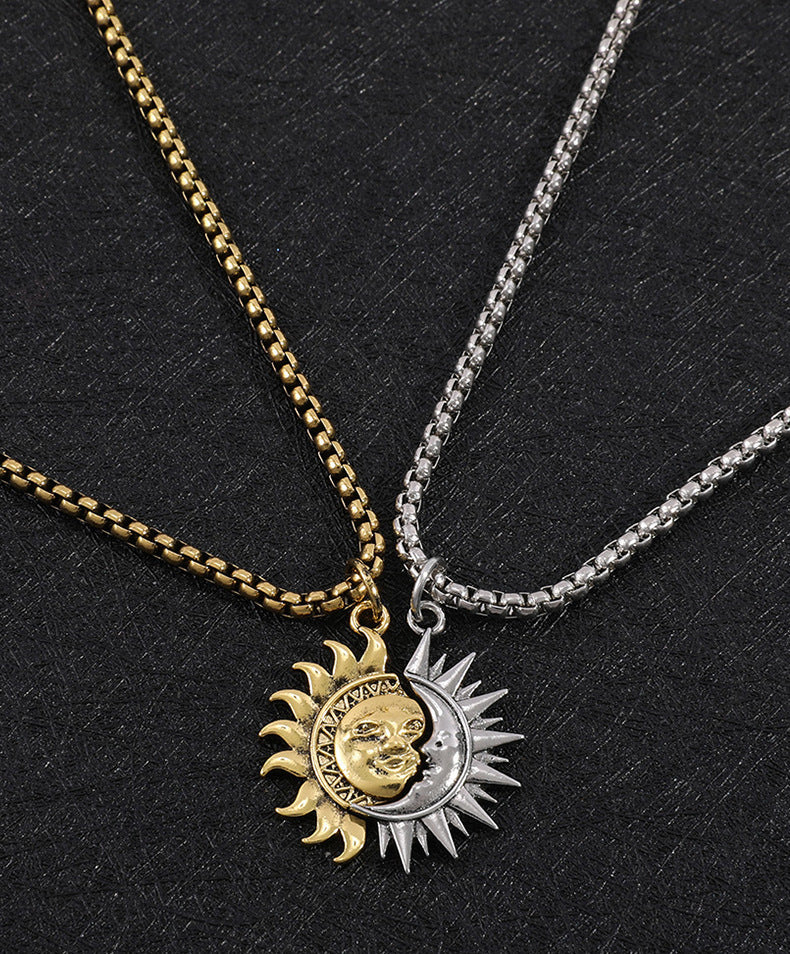 Sun And Moon Necklace and Earrings