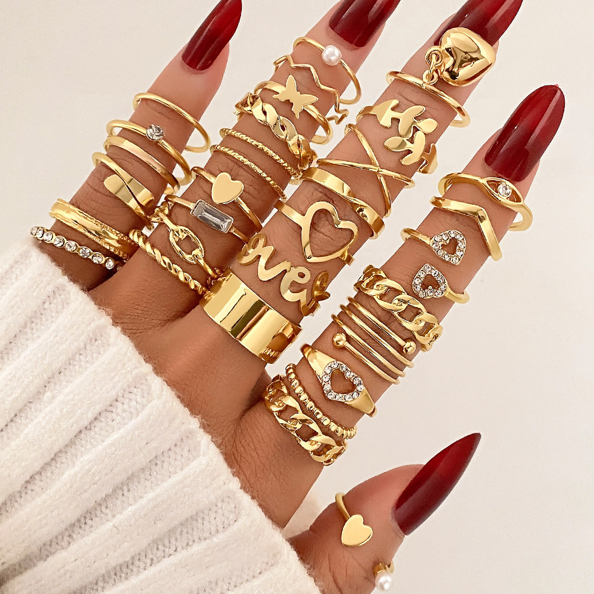 Gold 23 Piece Ring Set