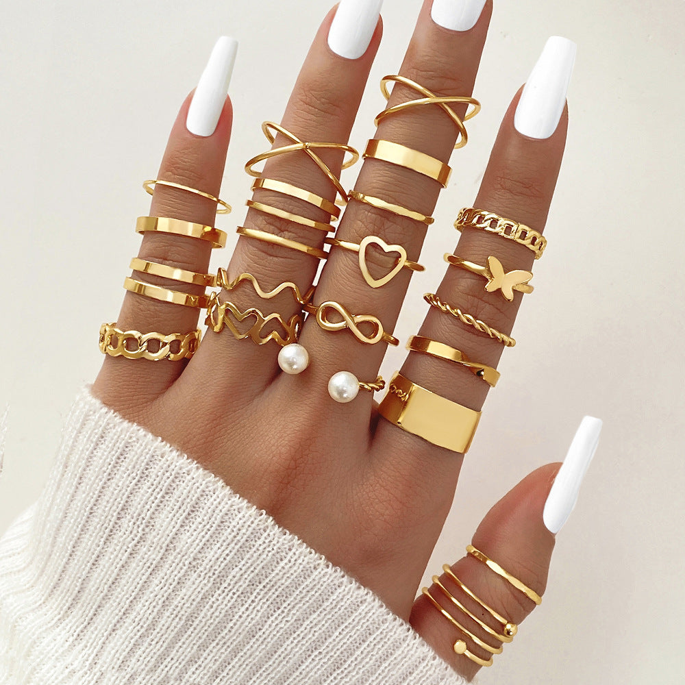 Gold 23 Piece Ring Set